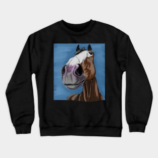 Funny horse portrait Crewneck Sweatshirt